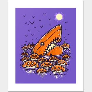 Jack O'Lantern Shark Posters and Art